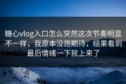 糖心vlog入口怎么突然这次节奏明显不一样，我原本没抱期待，结果看到最后情绪一下就上来了