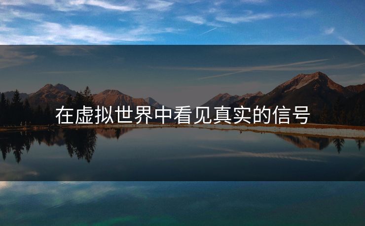 在虚拟世界中看见真实的信号 在虚拟世界中看见真实的信号