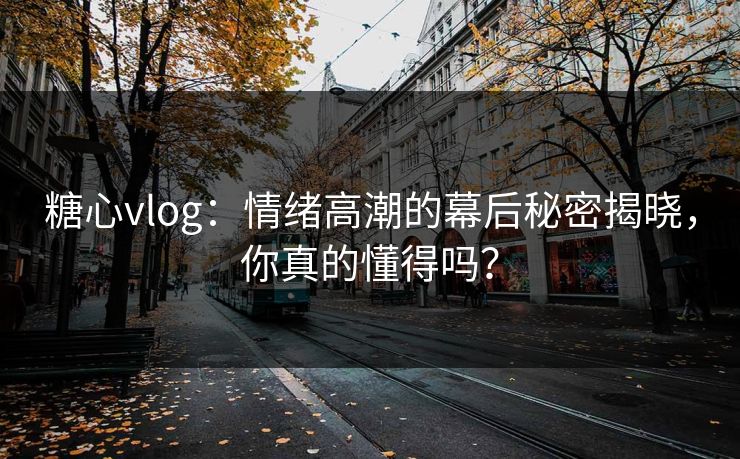 糖心vlog：情绪高潮的幕后秘密揭晓，你真的懂得吗？