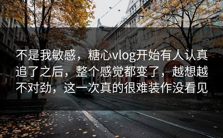 不是我敏感，糖心vlog开始有人认真追了之后，整个感觉都变了，越想越不对劲，这一次真的很难装作没看见