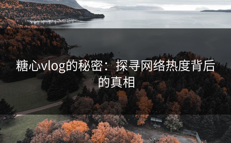 糖心vlog的秘密：探寻网络热度背后的真相