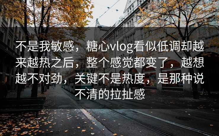 不是我敏感，糖心vlog看似低调却越来越热之后，整个感觉都变了，越想越不对劲，关键不是热度，是那种说不清的拉扯感