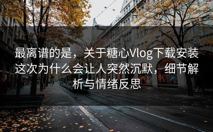 最离谱的是，关于糖心Vlog下载安装这次为什么会让人突然沉默，细节解析与情绪反思