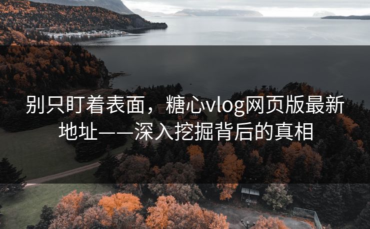 别只盯着表面，糖心vlog网页版最新地址——深入挖掘背后的真相