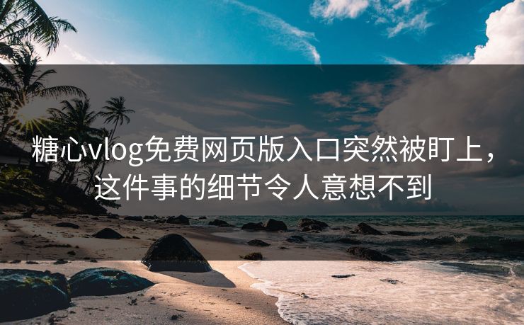 糖心vlog免费网页版入口突然被盯上，这件事的细节令人意想不到