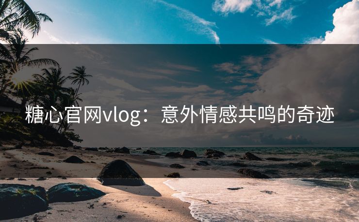糖心官网vlog:意外情感共鸣的奇迹 糖心官网vlog:意外情感共鸣的奇迹